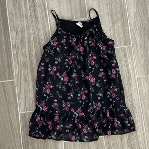 Arizona Jean Company Black Dress with Pink and Blue Floral
